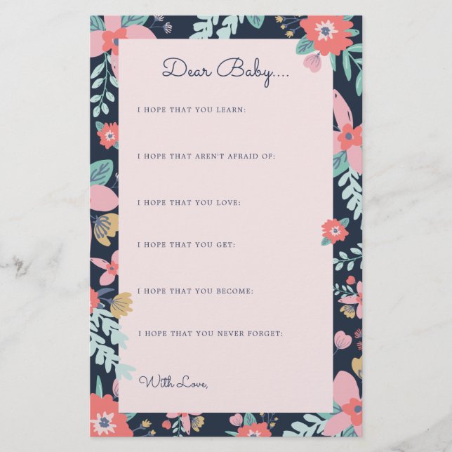 Garden Floral | Dear Baby Cards (Front)