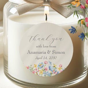 Garden Floral Engagement Favor Thank You Classic Round Sticker