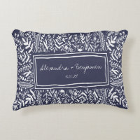 Garden Floral in Blue Border Personalised Wedding 