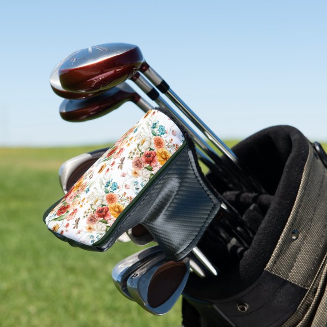 Garden Floral Pattern Golf Head Cover (In Situ)