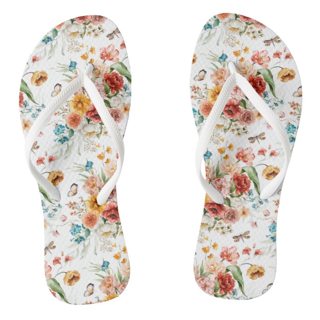Garden Floral Pattern Jandals (Footbed)