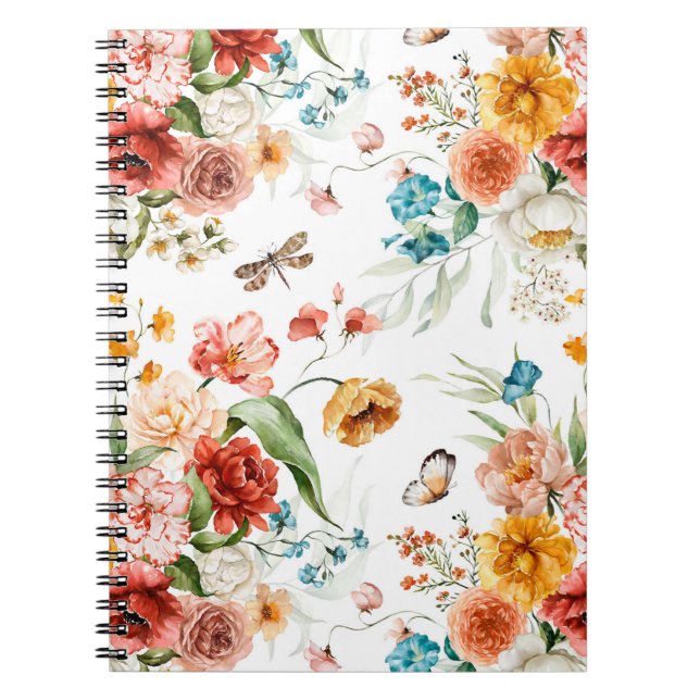Garden Floral Pattern Notebook (Front)