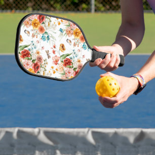 Garden Floral Pattern Pickleball Paddle