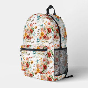 Garden Floral Pattern Printed Backpack