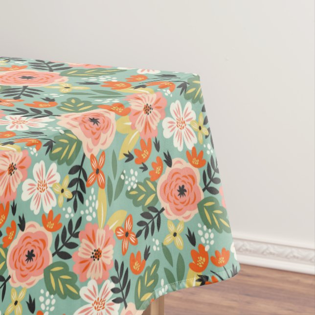 Garden Floral Pattern Tablecloth (In Situ)