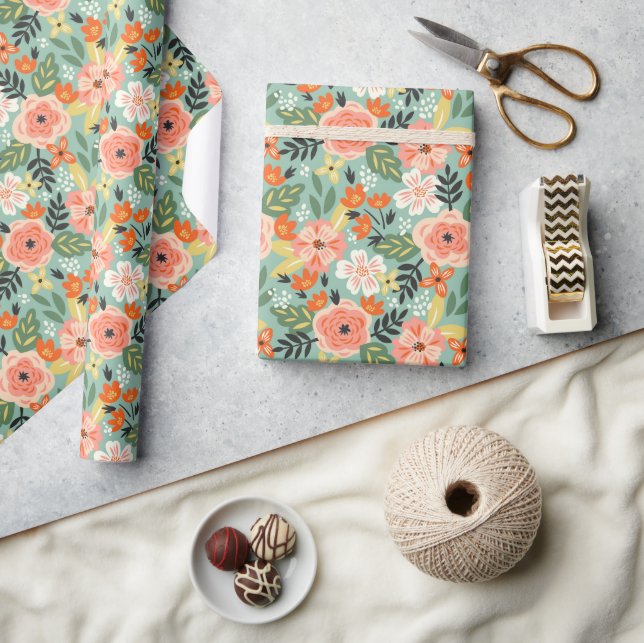 Garden Floral Pattern Wrapping Paper (Crafts)