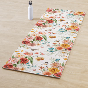 Garden Floral Pattern Yoga Mat