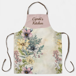 Garden Floral Personalised All Over Print Apron