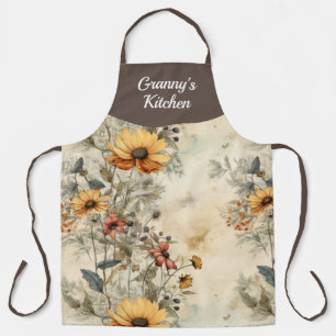 Garden Floral Personalized All Over Print Apron