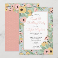 Garden Floral Pink | Yellow Bouquet Sweet 16 Party