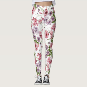 Garden Floral Seamless Pattern Leggings