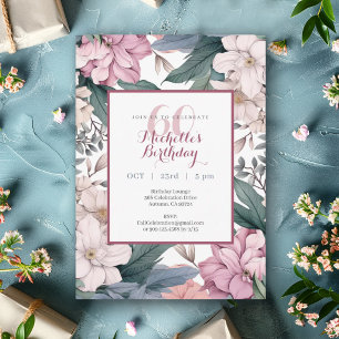Garden Floral Watercolor 60th Birthday Party Invitation