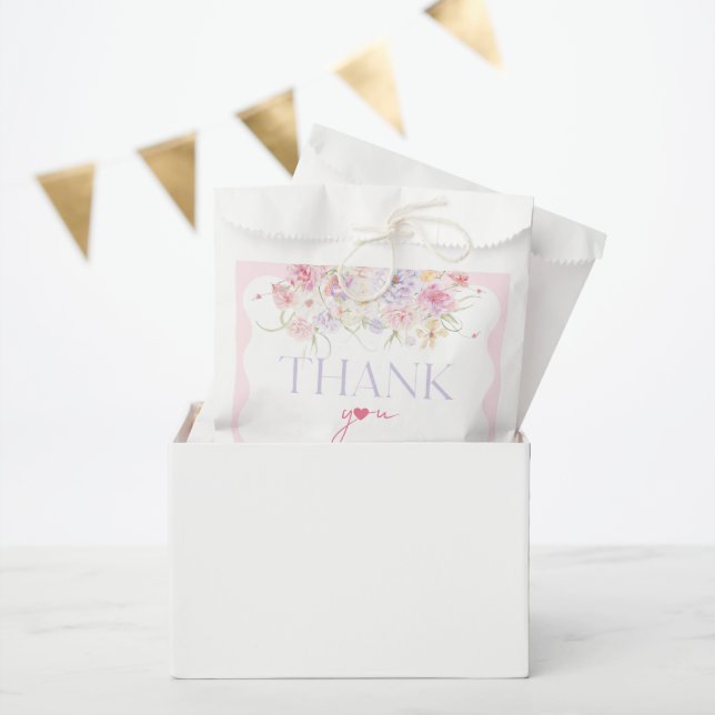 Garden Floral Wavy Wildflower Modern Bridal Shower Favour Bags (Party)