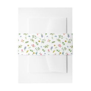 Garden Floral Wedding Belly Band Invitation Belly Band