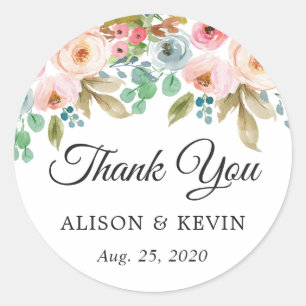 Garden Floral Wedding Favour Thank You Sticker