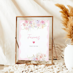 Garden Floral Wildflower Modern Bridal Favours Poster