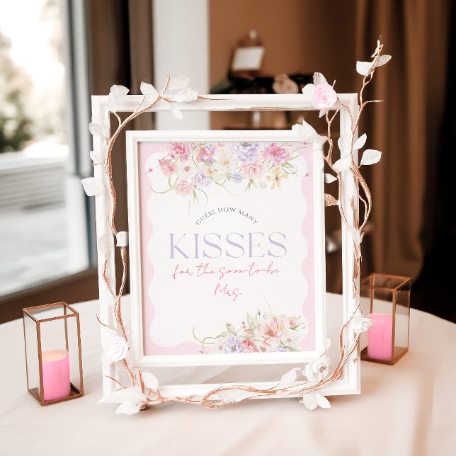 Garden Floral Wildflower Modern Bridal Kisses Game Poster (Creator Uploaded)