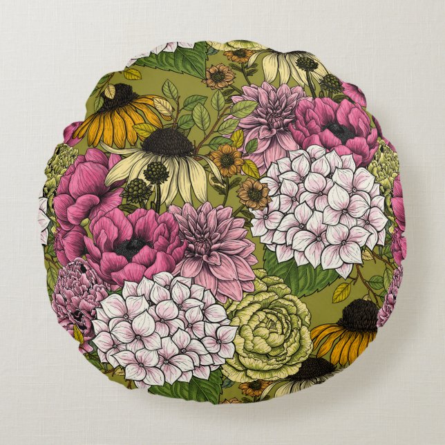 Garden florals 2 round cushion (Front)