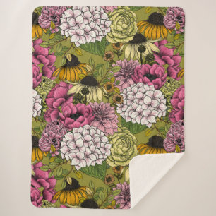 Garden florals 2 sherpa blanket
