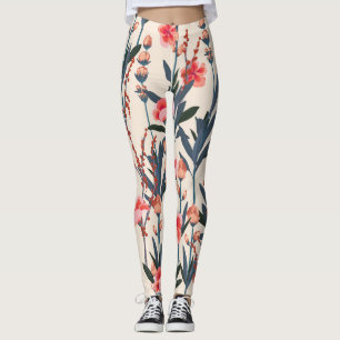 Garden Florals: Tropical Botanical Vintage Leggings