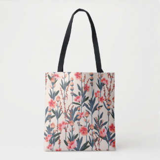 Garden Florals: Tropical Botanical Vintage Tote Bag