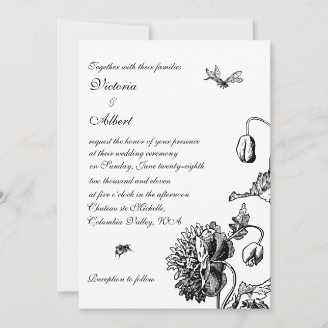 Garden Florals Wedding Invitation (Front)