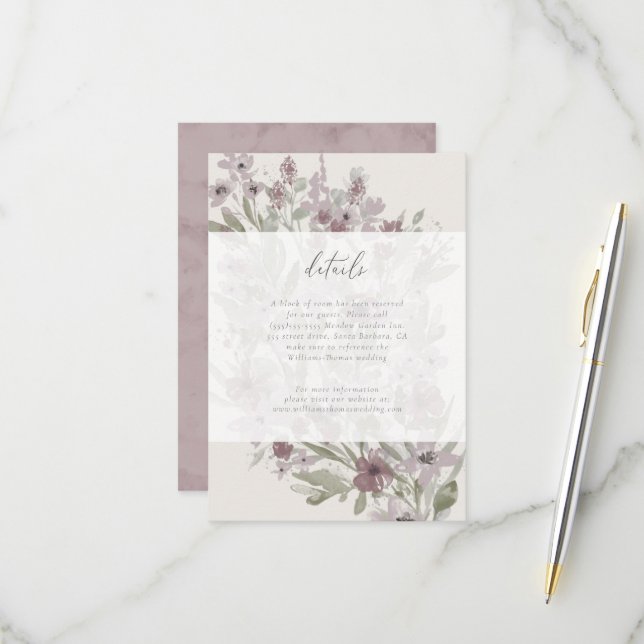 Garden Flourish Details Insert RSVP Card (Front/Back In Situ)