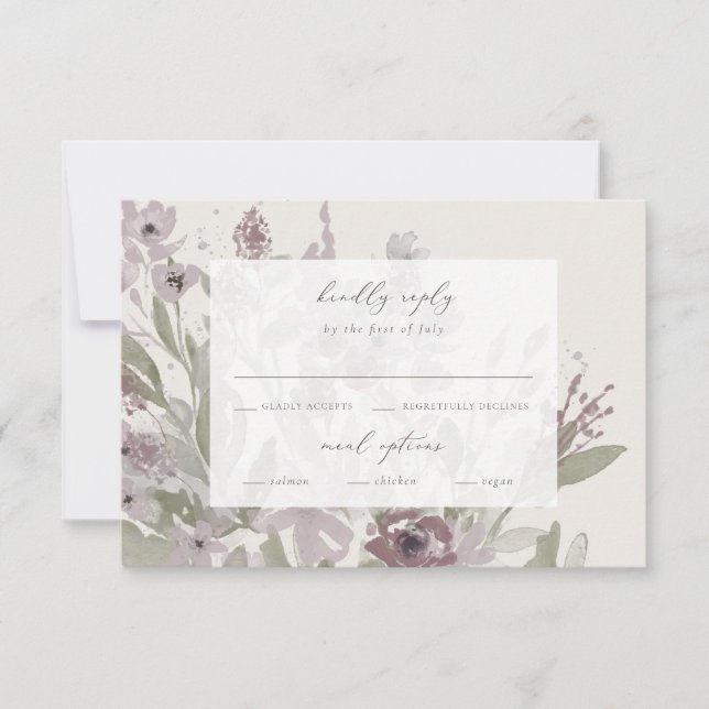 Garden Flourish RSVP with Menu (Front)