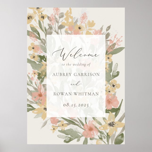 Garden Flourish Wedding Welcome Poster (Front)