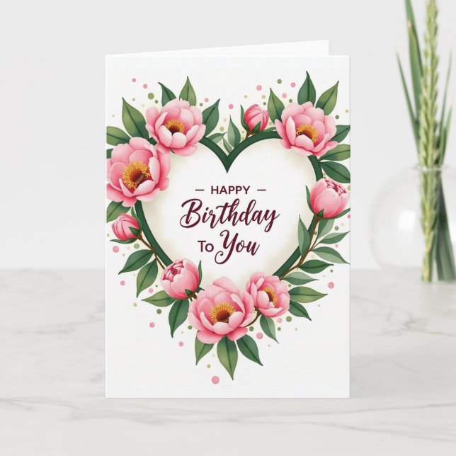 Garden Flower Birthday Card (Front)