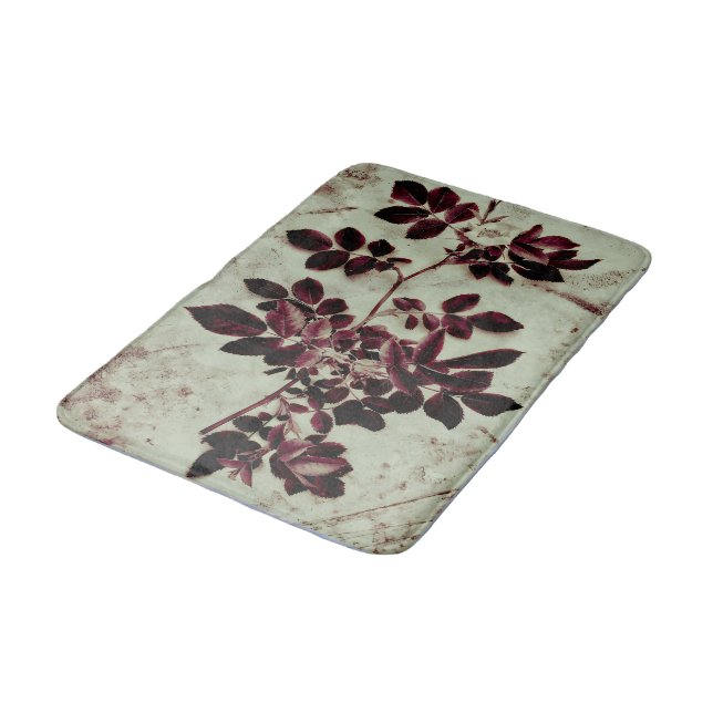 Garden Flower in Bordeaux Bath Mat (Angled)