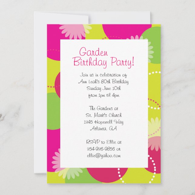 Garden Flower Inivitation Invitation (Front)