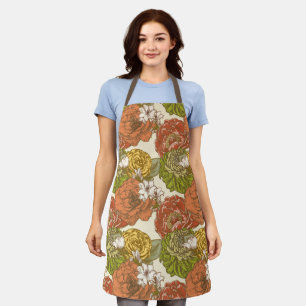 Garden Flower Pattern Apron