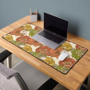 Garden Flower Pattern Desk Mat