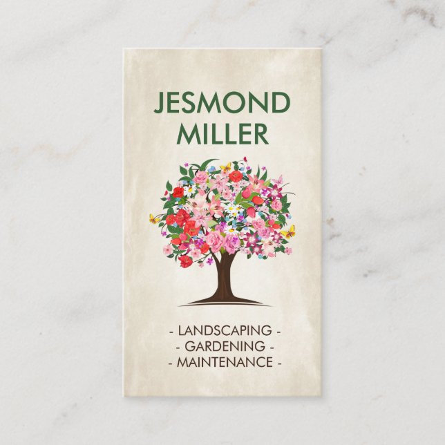 Garden Flower Tree Business Card (Front)