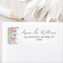 Garden Flower Watercolour Modern Photo Wedding