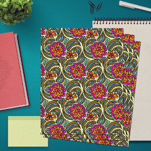 Garden Flowers Art Pattern Scrapbook Paper