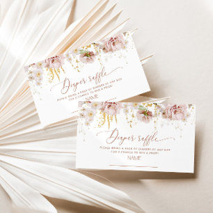 Garden flowers boho diaper raffle ticket enclosure card