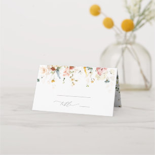Garden Flowers Botanical Watercolor Bridal Shower  Place Card