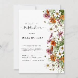 Garden Flowers Bridal Shower Invitation