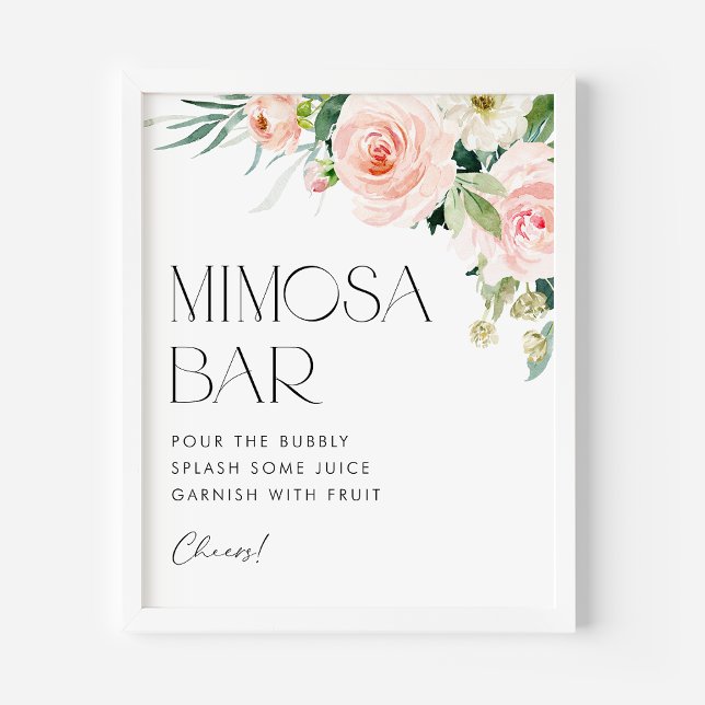 Garden Flowers Bridal Shower Mimosa Bar Poster (Creator Uploaded)