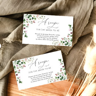 Garden Flowers Bridal Shower Recipe  Enclosure Car Card