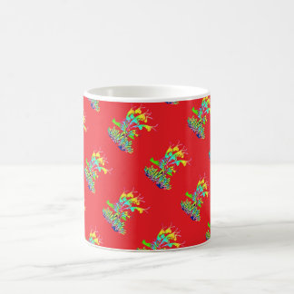 Garden Flowers Diagonal Red Coffee Mug