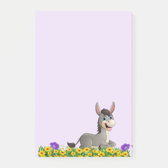 Garden Flowers Donkey Post-it Notes (Front)