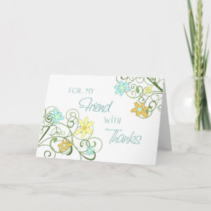 Garden Flowers Friend Thank You Bridesmaid Card