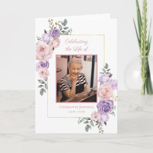 Garden Flowers Funeral Celebration of Life Programme (Front)