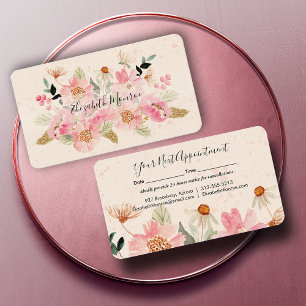 Garden Flowers Hair Stylist Salon Makeup Appointment Card