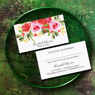 Garden Flowers Hair Stylist Salon Makeup Artist Appointment Card