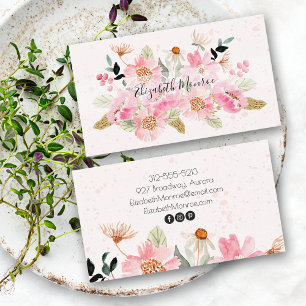 Garden Flowers Hair Stylist Salon Makeup Business Card
