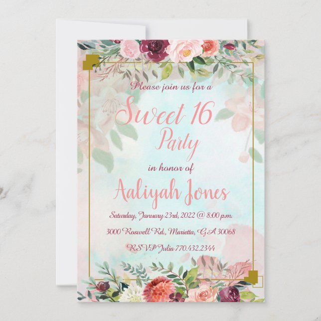 Garden Flowers Invitation (Front)